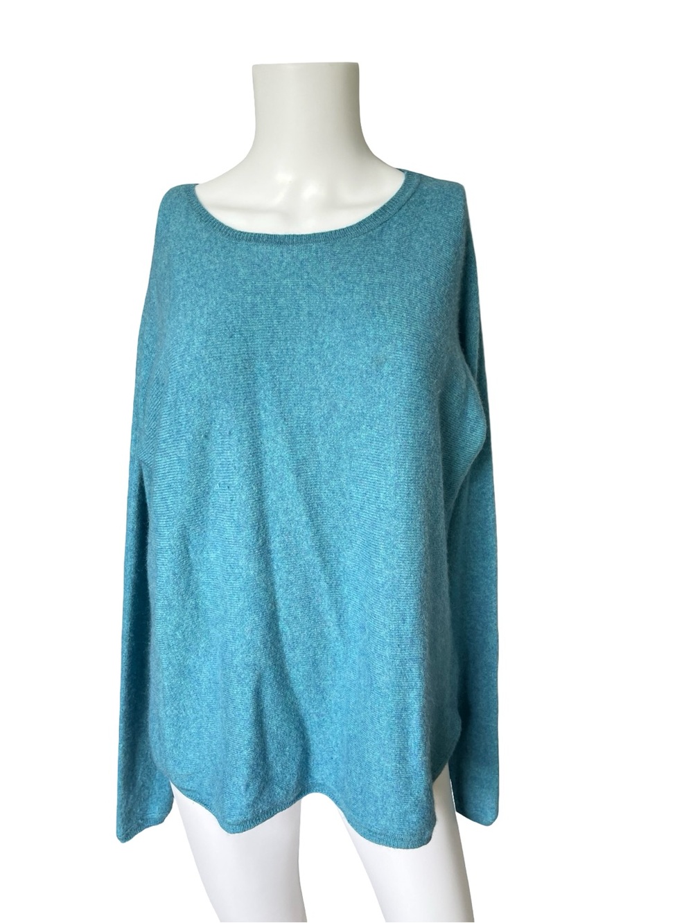 Max Studio Blue 2 Ply Cashmere Sweater Pullover Soft Office Work Womens Size XL